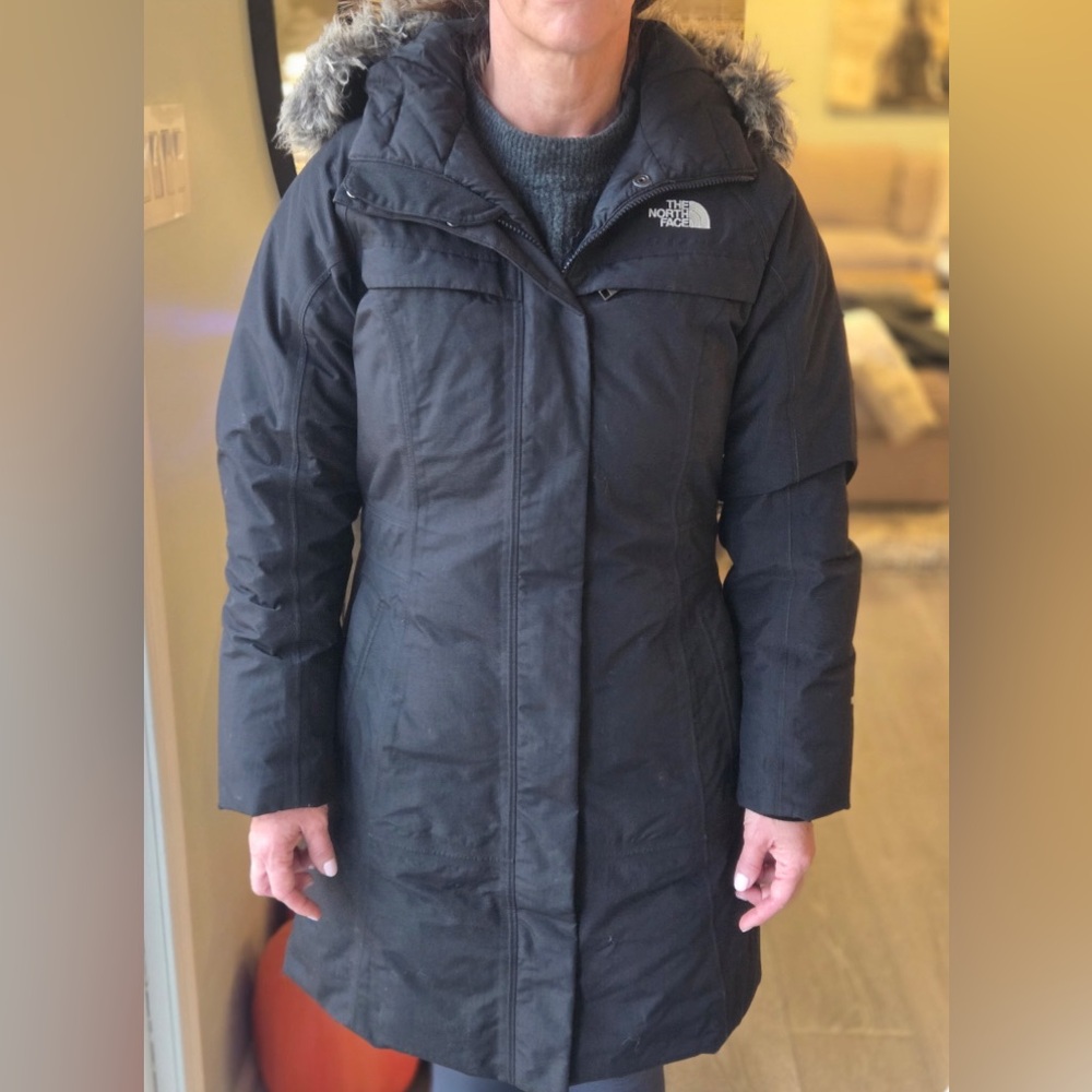North Face Jacket Coat HyVent Goose Down Hooded Parka  Size S